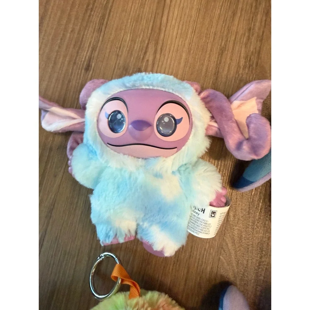 Disney Stitch Angel Scrump Tie Dye Plush Keychain Set 4pc Just Play 14339